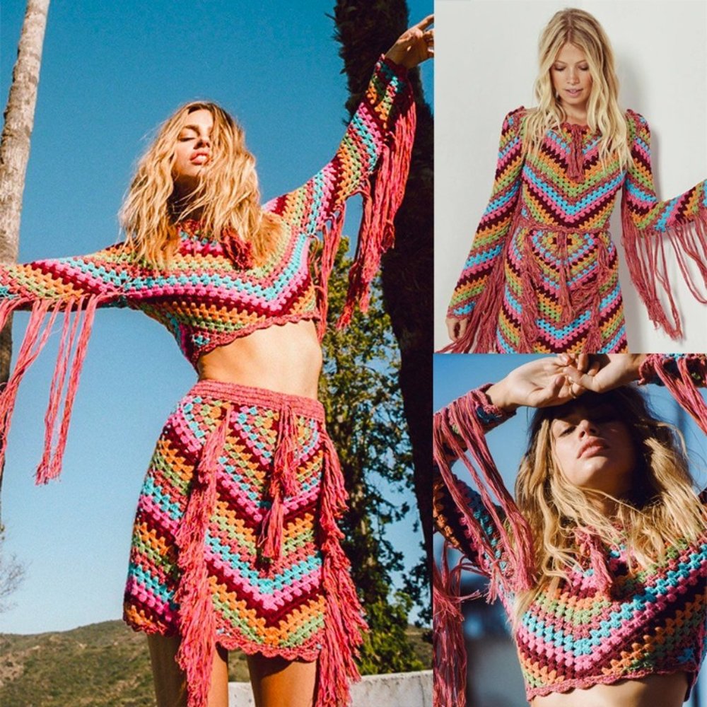 NWT Spell Joni Crochet Top S/M